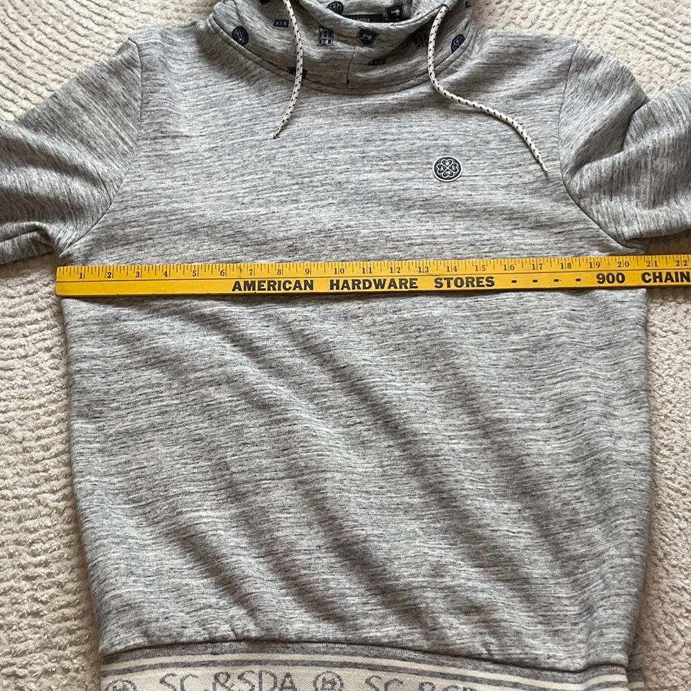 Scotch & Soda Light Heather Gray Pullover Hoodie with Patterned Lining Men’s L - Picture 8 of 16